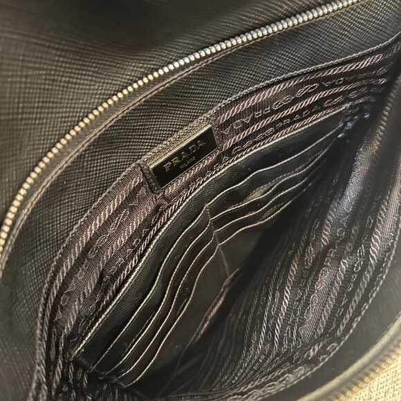 Prada Push Lock Portfolio Pouch in Saffiano Leather & Tessuto Nylon - Picture 8 of 12